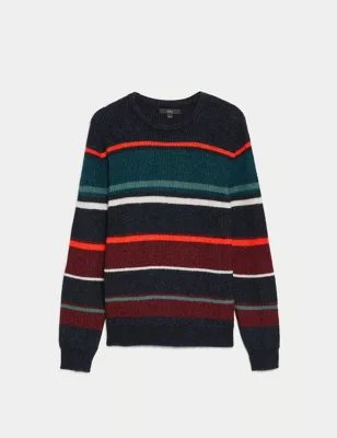 Supersoft Striped Chunky Crew Neck Jumper