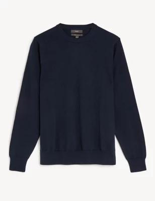 Pure Cotton Crew Neck Jumper