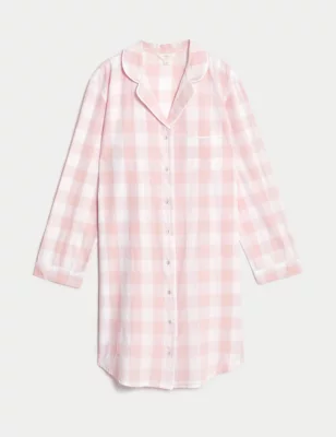 Pure Cotton Checked Nightshirt