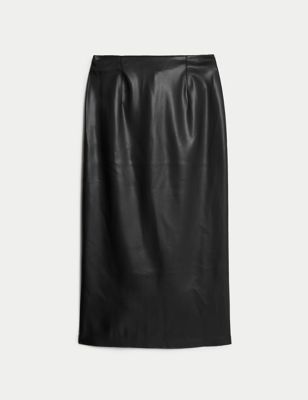 Leather Look Midaxi Pencil Skirt