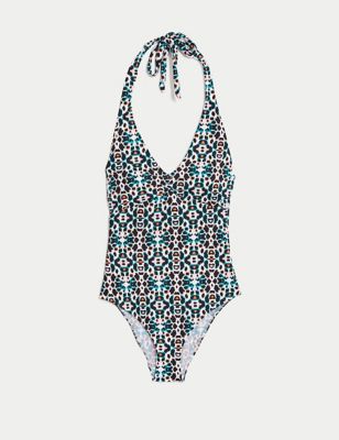Printed Halterneck Swimsuit
