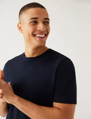 5pk Pure Cotton Crew Neck T-Shirts