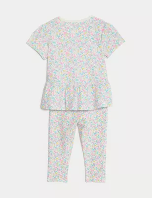 2pc Cotton Rich Floral Outfit (0-3 Yrs)