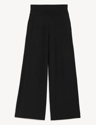 Jersey Wide Leg Ankle Grazer Trousers