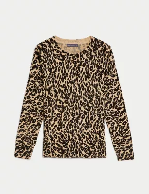 Supersoft Animal Print Crew Neck Jumper