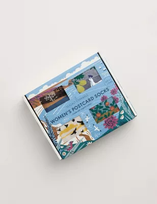 4pk Cotton Blend Patterned Ankle High Socks