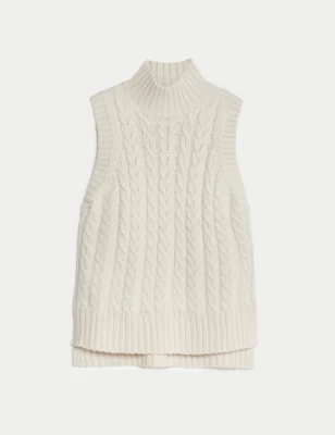 Recycled Blend Cable Knitted Vest