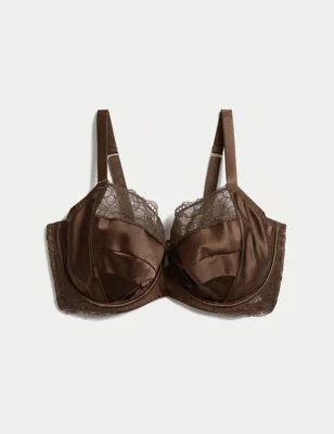 Silk & Lace Wired Balcony Bra F-H