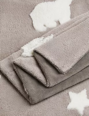 Carved Fleece Polar Bear Bedding Set