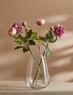 Set Of 2 Artificial Real Touch Rose Stems