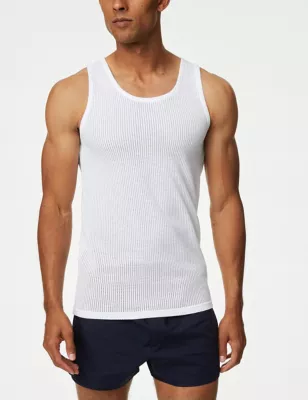 3pk Pure Cotton Classic Sleeveless Vests