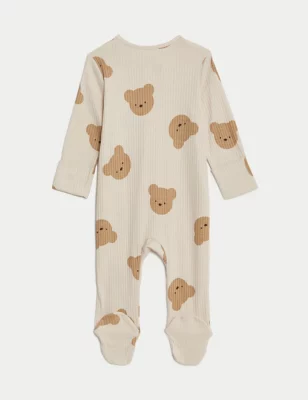 Pure Cotton Bear Sleepsuit (7lbs-1 Yrs)