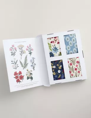 4pk Floral Ankle High Socks