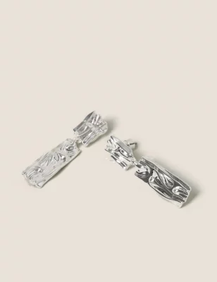 Silver Stone Drop Earrings