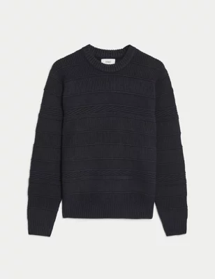 Textured Crew Neck Jumper