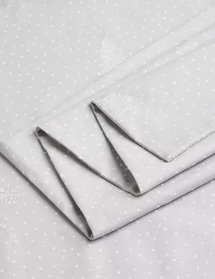 Pure Brushed Cotton Snowflake Bedding Set