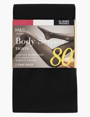 2pk 80 Denier Body Sensor&trade; Tights