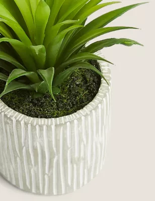 Artificial Mini Aloe In Concrete Pot