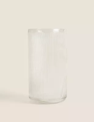 Glass Ribbed Vase