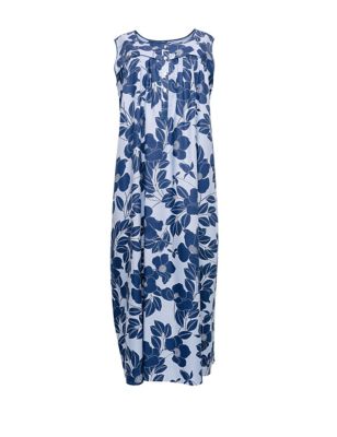 Cotton Rich Floral Long Nightdress