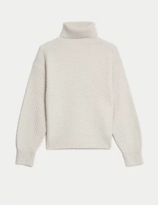 Textured Roll Neck Jumper
