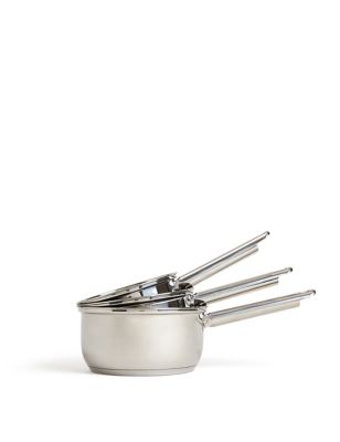 3 Piece Stainless Steel Pan Set