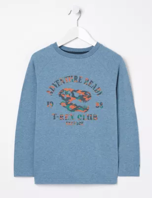 Pure Cotton Dinosaur Graphic T-Shirt (3-13 Yrs)