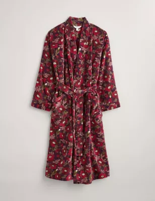 Fleece Floral Long Dressing Gown