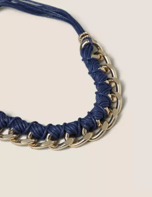 Blue & Gold Rope Chain Necklace