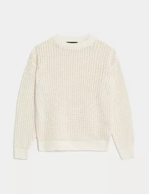 Pure Cotton Textured Jumper