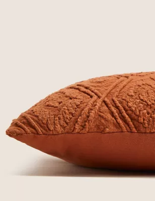 Pure Cotton Geometric Textured Cushion