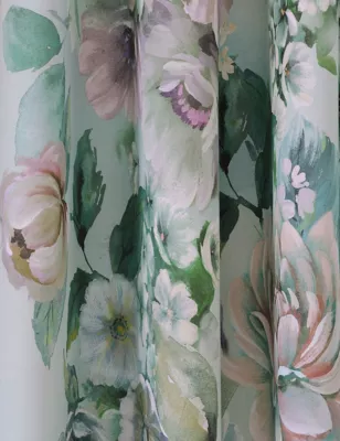 Sateen Blossom Floral Eyelet Blackout Curtains