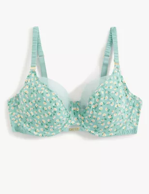 Floral Print Wired Full Cup Bra A-E