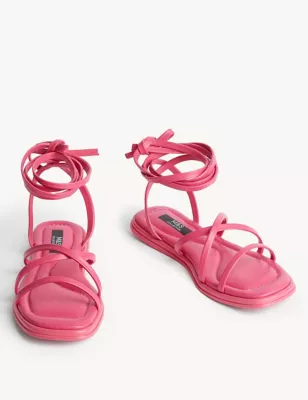 Crossover Ankle Strap Flat Sandals