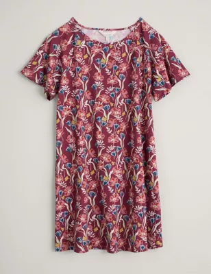 Cotton Rich Floral Short Nightdress