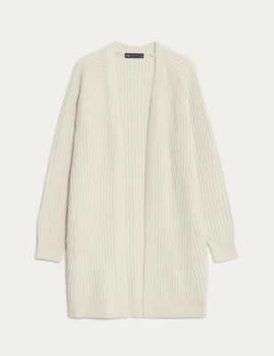 Ribbed Edge To Edge Longline Cardigan