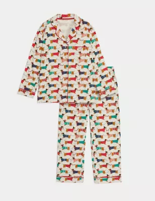 Women'S Sausage Dog Family Christmas Pyjama Set