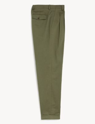 The Thorpe Cotton Rich Herringbone Trousers