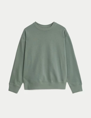 Oversized Cotton Rich Crew Neck Sweatshirt