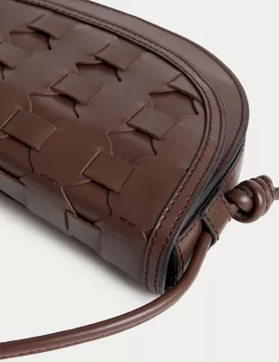 Leather Woven Saddle Bag