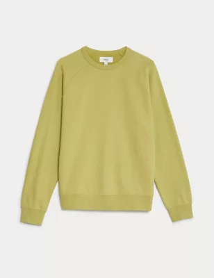 Pure Cotton Raglan Crew Neck Sweatshirt