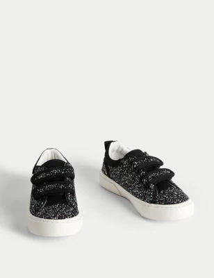 Kids' Glitter Riptape Freshfeet&trade; Trainers (4 Small - 13 Small)