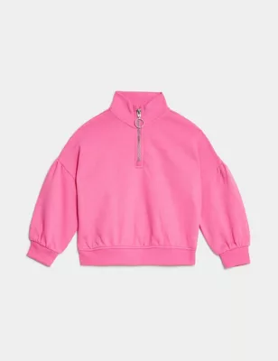Cotton Rich Half Zip Sweatshirt (2-8 Yrs)