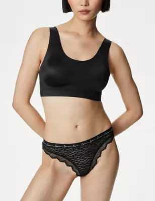 3pk Mesh & Lace Thongs