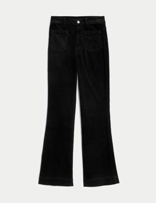 Cord High Waisted Flared Trousers