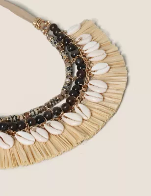 Raffia Semi Precious Collar Necklace