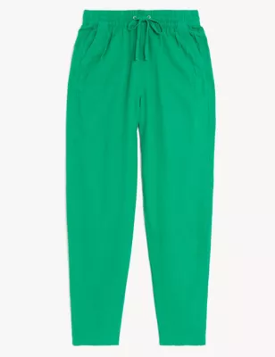 Linen Rich Tapered Trousers