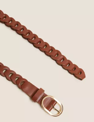 Leather Weave Jean Belt