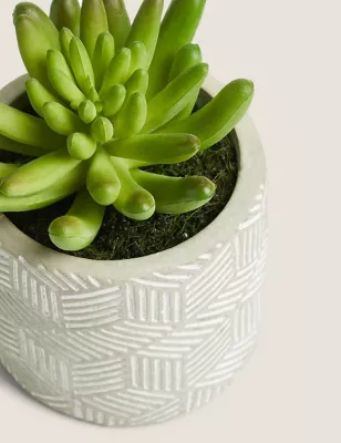 Artificial Mini Succulent In Concrete Pot