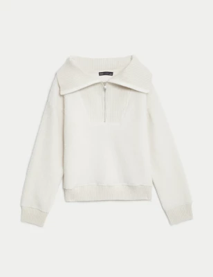 Textured Half Zip Sweatshirt